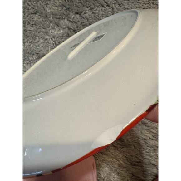 Heartfelt Kitchen Creations Large Plate Multi Color Stripe Red Dishwasher Safe - Picture 7 of 7